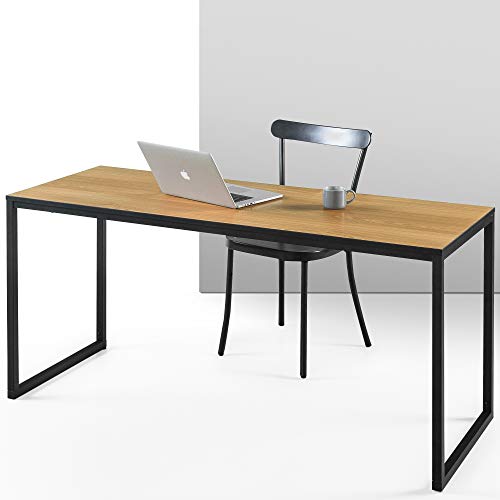 ZINUS Jennifer 160 cm Escritorio para ordenador portátil | Escritorio de estudio para oficina en casa | Montaje sencillo | Estructura metálica | Marrón