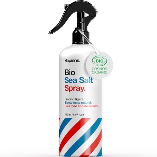 Sapiens Barbershop Spray de Sal Marina - Sea Salt Spray Texturizador de Cabello BIO - Spray Volumen Cabello Enriquecido con Queratina - Fabricado en Francia