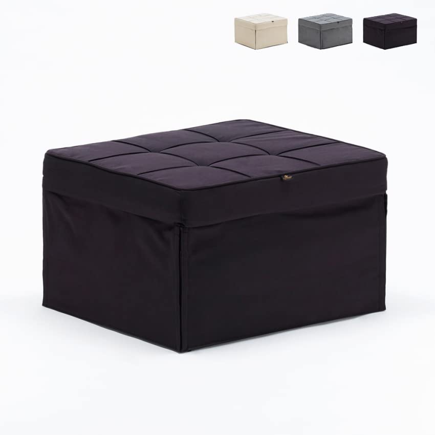 Produce Shop Puff sillón cama plegable de tela Sweet Relax - Negro