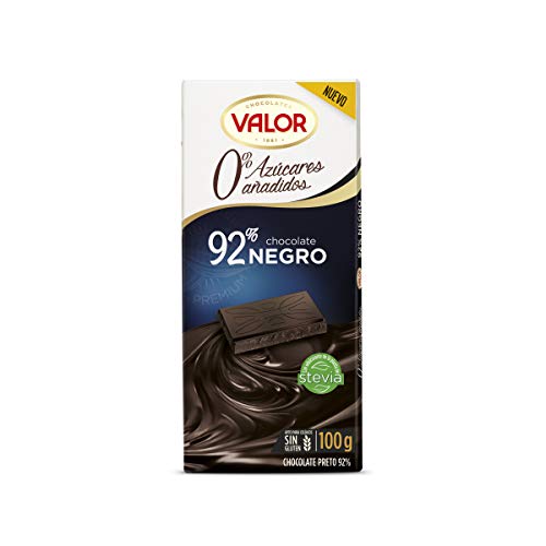 Chocolates Valor Negro 92% Azúcares Añadidos, 100g