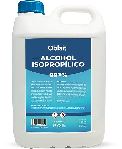 Alcohol Isopropílico 99,9% Puro 5L | Isopropanol | Limpieza de Componentes Electrónicos. Desinfección y Limpieza de Superficies.…