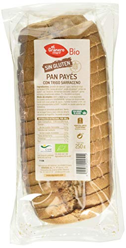 El Granero Integral - Pan Payés con Trigo Sarraceno Sin Gluten BIO - 250 g - Alto Contenido en Proteínas y Minerales - Apto para Veganos y Celíacos - Alimento Natural