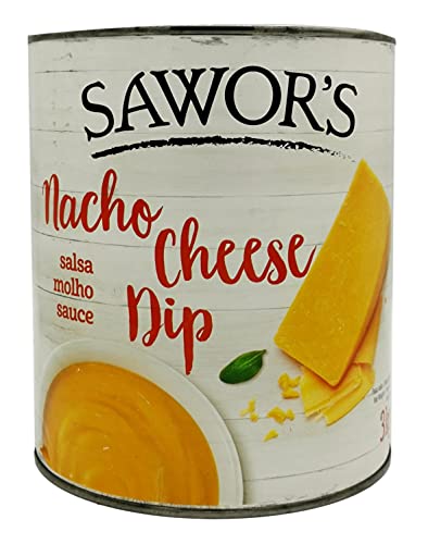 SAWORS - Queso Cheddar Líquido, Nacho Cheddar, Salsa de Queso, Salsa Cheese Nacho Dip, Salsa Cheddar con toque Jalapeño, Lata - 3Kg