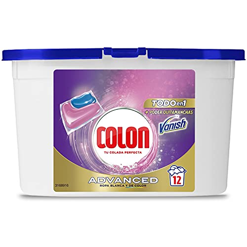 Colon Vanish Advanced Detergente para la ropa con quitamanchas, adecuado para ropa blanca y de color, Formato cápsulas - 12 lavados