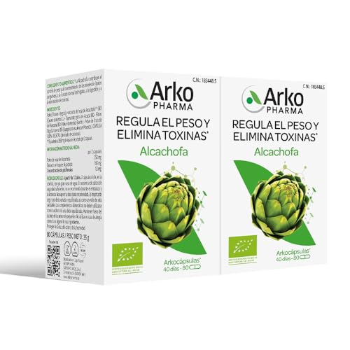 Arkopharma Arkocápsulas Alcachofa Bio 160 Cápsulas Pack X2 |regula Tu Peso Y Detoxifica Tu Organismo | Control De Peso | Elimina Toxinas | Complemento Alimenticio