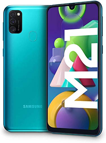 Samsung Galaxy M21 - Smartphone Dual SIM de 6.4' sAMOLED FHD+, Triple Cámara 48 MP, 4 GB RAM, 64 GB ROM Ampliables, Batería 6000 mAh, Android, Versión Española, Color Verde