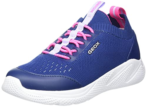 Geox J Sprintye Girl B, Sneakers para Niña, Multicolor (Navy/Fuchsia), 38 EU