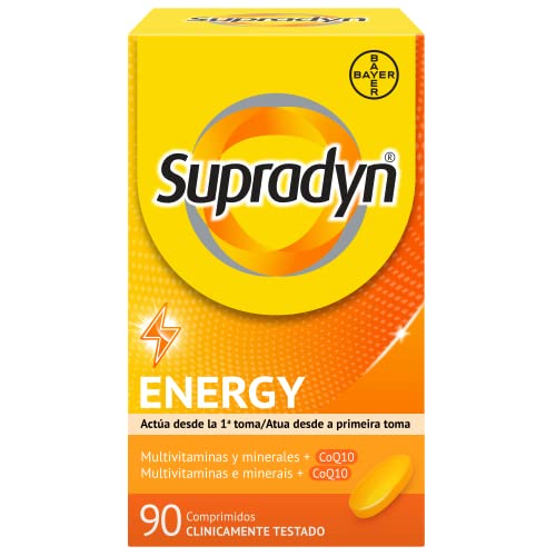 Supradyn Energy Multivitaminas para Todos con Vitaminas, Minerales y Coenzima Q10, Ayuda a Activar y Mantener tu Energía y Reducir el Cansancio, 90 Comprimidos