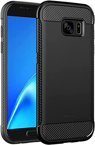 JETech Funda Slim para Samsung Galaxy S7, Carcasa Teléfono Delgado con Absorción de Impacto y Diseño de Fibra de Carbón (Negro)