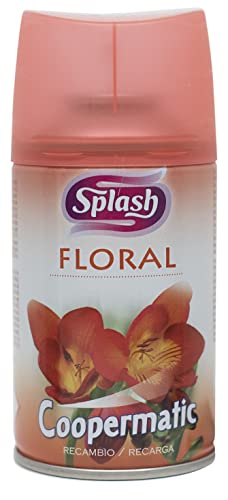 SPLASH | Spray Aromatizador | Recambio Automático | Ambientador Coopermatic Duradero, Refresca y Elimina Olores | Fragancia Fresca Floral | Agitar Antes de Usar | 250 ml