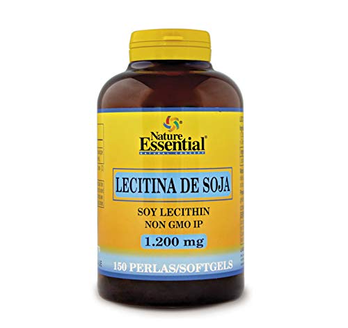 Nature Essential | Lecitina de Soja 1200 mg | 150 Perlas | Fortalece el Sistema Cardiovascular | Ayuda en la Digestión de las Grasas | Rico en Fosfolípidos | Hepatoprotector | No-GMO