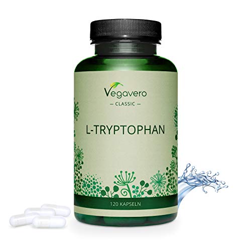 L-Triptófano Vegavero® | Certificado 99.5% PURO | El Único Sin Aditivos | Testado en Laboratorio | Ansiedad + Insomnio + Irritabilidad | Precursor Serotonina & Melatonina | 500mg | 120 Cápsulas