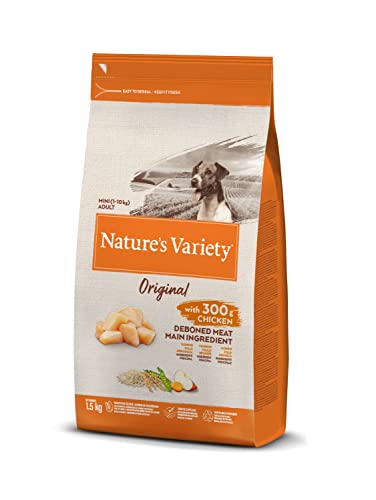 Nature's Variety Original, Pienso para Perros Adultos Pequeños con Pollo deshuesado, 1,5kg