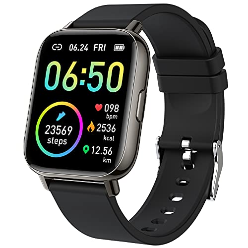 Smartwatch, 1.69' Reloj Inteligente Hombre Mujer Impermeable IP68 Pulsera Actividad 24 Modos Deporte con Pulsómetro Monitor de Sueño Monitores Actividad Cronómetros Calorías Podómetro para Android iOS