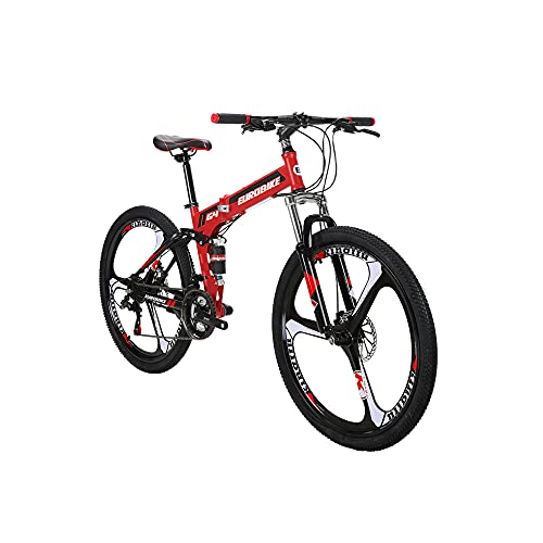 Eurobike G4 26 'bicicletas plegables Mag rueda bicicletas de montaña para adultos rojo