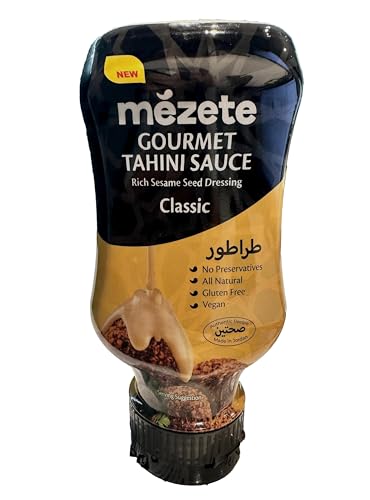 Mézete Salsa Tahini Gourmet, Condimento Cremoso y Delicioso, Originario de Jordania, Producto Natural, Apto para Veganos, 315 g