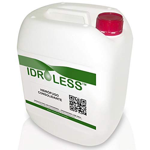 Hidrófugo Consolidante'2 en 1' (10 litros) - impermeabiliza la superficie y la compacta evitando que suelte arenillas o polvo - Idroless