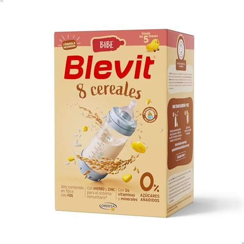 Blevit Bibe 8 Cereales - Papilla para Bebé con 95% de cereales, 14 vitaminas y minerales - Desde los 5 meses - 500g