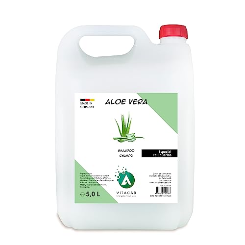 Champú Profesional en Garrafa de 5L | Shampoo Liquido de Aloe Vera en Formato Industrial 5 Litros | Con Boquilla de Relleno | Especial para Peluquerías | 5000 ml