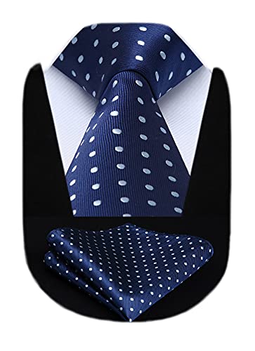 HISDERN Corbatas de Hombre Modernas Corbata Extra Larga Conjunto Corbata y Pañuelo Originales de Boda Fiesta 160 cm