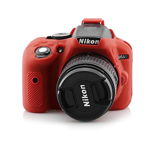 kinokoo Funda de Silicona para cámara Nikon D5300 Funda Protectora de Goma (Rojo)