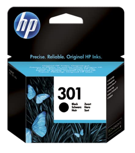 HP 301 CH561EE, Negro, Cartucho de Tinta Original, Compatible con Impresoras de Inyección de Tinta HP DeskJet 1050, 2540, 3050, OfficeJet 2620, 4630, ENVY 4500, 5530