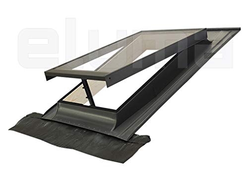Claraboya - Ventana para tejado 'BASIC VASISTAS' Made in italy/Tragaluz por el acceso al techo/Tapajuntas incluido (48x72 Base x Altura)