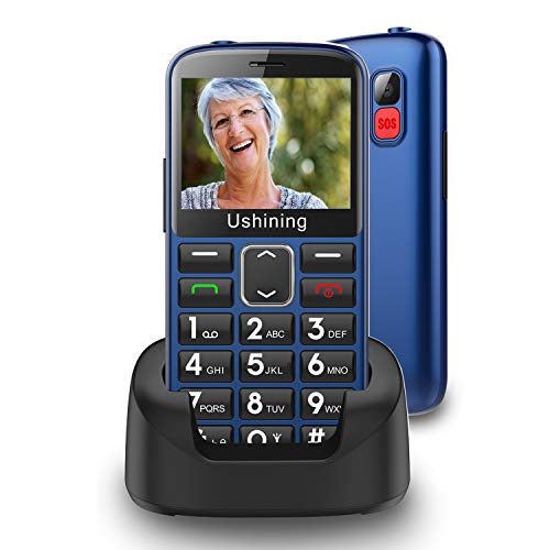 Telefono Movils para Mayores, gsm Pantalla de 2,3 Pulgadas con Teclas Extra Grandes Telefono Mayores con Botón SOS Batería de 1000mAh y Base de Carga Fácil de Usar Senior Teléfonos - Azul