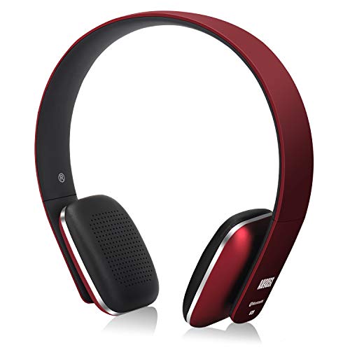 August EP636 - Auriculares Bluetooth de Diadema Casco Inalámbrico NFC con Micrófono Manos Libres para Teléfonos, Tabletas y Ordenadores, color Rojo