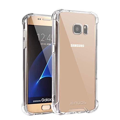 Jenuos Funda Samsung S7, Transparente Suave Silicona Protector TPU Anti-Arañazos Carcasa Cristal Caso Cover para Samsung Galaxy S7 - Transparente (S7-TPU-CL)