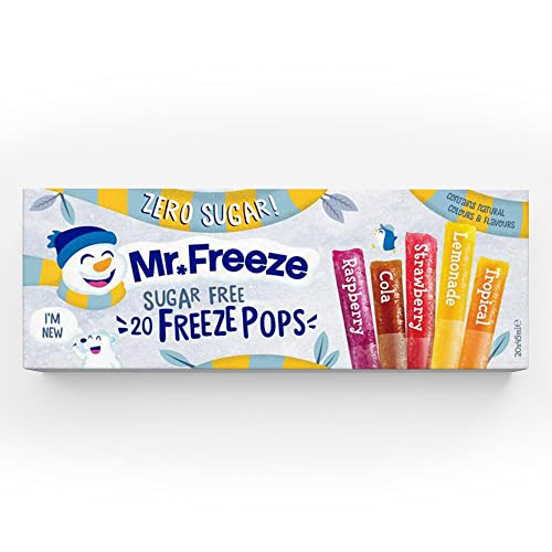 Mr Freeze Ice Pops – Surtido sabor helado Lollies – Sin azúcar y veganas – 20 x 45 ml (paquete de 8)