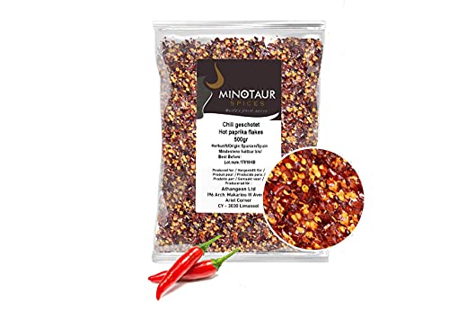Minotaur Spices | Chili molido Grueso | Copos de Chile | 2 x 500 g (1 Kg) | Escamas, Medio Picante, Chiles
