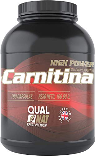 L-Carnitina - Suplemento Deportivo para Mejorar el Rendimiento Físico - Formato de 180 Cápsulas - Aminoácido Esencial Puro - Aumenta la Energía - QUALNAT