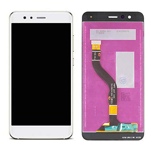 Ellenne Pantalla LCD para Huawei P10 Lite Was-LX1 táctil, cristal negro, blanco y dorado + kit de destornilladores (blanco)