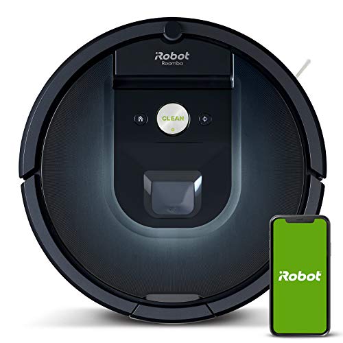 iRobot Roomba 981, Robot Aspirador para Pelo de Mascotas con Gran Potencia de succión 1 y cepillos de Goma antienredos, Conexión WiFi, Programable por App y Compatible con Alexa, Color Azul