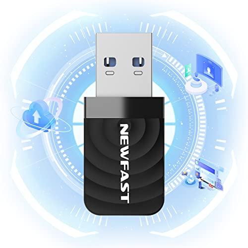 NEWFAST AC1300 Adaptador WiFi USB inalámbrico 2.4GHz/5.8GHz Dongle WiFi MU-MIMO USB WiFi para PC USB3.0 Adaptadores de Red USB WiFi Mini Adapter Compatible Windows 11/10/8.1/8/7,Mac OS 10.9-10.15