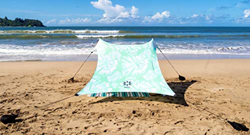 Neso Tienda de campaña Tents Beach con Ancla de Arena, toldo portátil Sunshade - 2.1m x 2.1m - Esquinas reforzadas patentadas(Tie Dye de Menta)