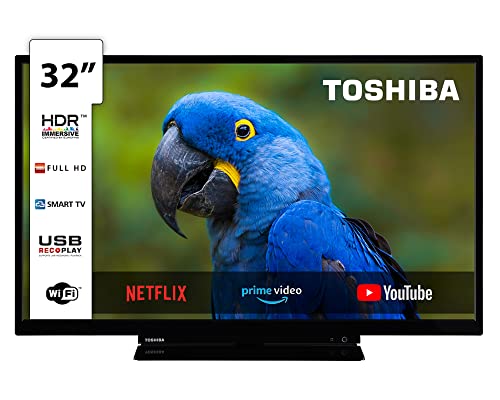 Toshiba TV 32L3163DG Smart TV de 32', con Resolución Full HD (1920 x 1080), HDR, Compatible con Asistente de Voz Alexa