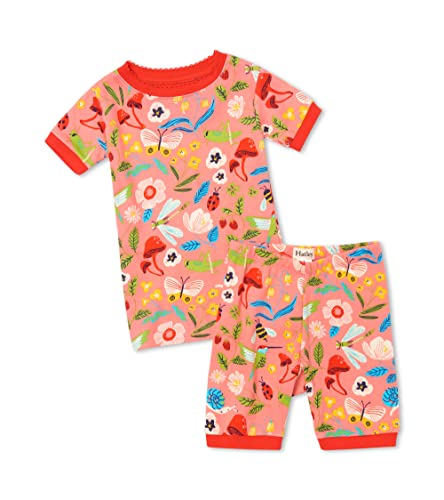 Hatley Organic Cotton Short Sleeve Pyjama Set Juego de Pijama, Jardín Encantado, 2 años para Niñas