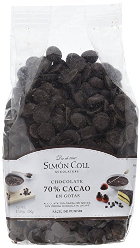 Simón Coll Gotas de Chocolate 500 gr Especial Respostería (Negro 70% Cacao)