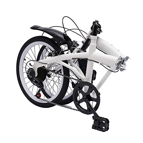 DGKLNDSY Bicicleta plegable de 20 pulgadas 2 ruedas bicicleta plegable de 7 velocidades bicicleta ajustable altura ajustable bicicleta plegable de acero al carbono