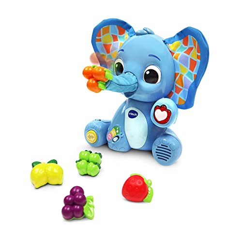 VTech Baby - Elefante glotón infantil Fran, Desarrolla sentidos y emociones | Juguete interactivo para niños +1 año | Versión ESP | Color azul