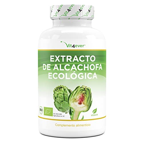 Extracto de Alcachofa Ecológica - 240 Cápsulas - 1800 mg por dosis diaria (2,5% de cinarina) - Extracto genuino de alcachofa 20:1 - Calidad ecológica - Alta dosis - Vegano