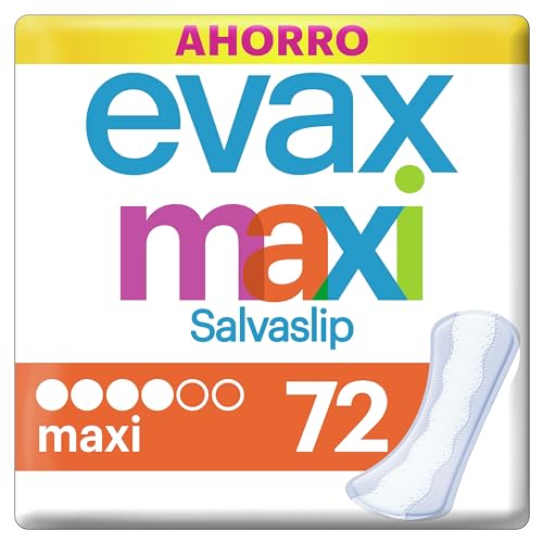 Evax Salvaslip Maxi, 72 Unidades, Siéntete Fresca y Limpia Durante Todo el Día