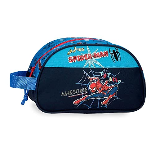 Marvel Spiderman Totally awesome Neceser Adaptable Azul 24x14x10 cms Poliéster