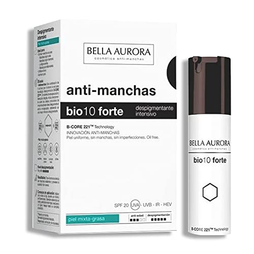 Bella Aurora Tratamiento Anti-Manchas Intensivo Piel Mixta-Grasa SPF 20, 30 ml | Crema Anti-edad para Manchas en la Cara | Despigmentante Facial Piel | Bio 10 Forte