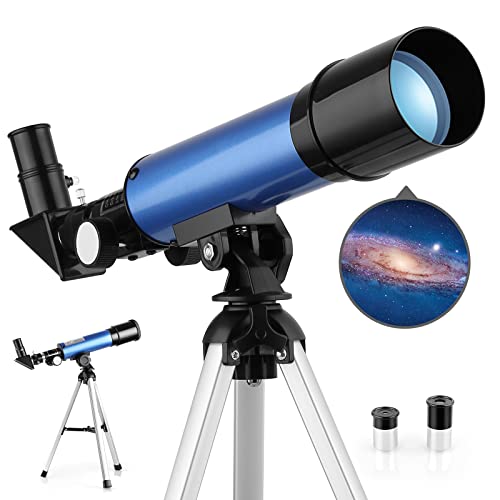 通用, Telescopio para Niños Telescopio Refractor de 50mm con Oculares, con Trípode Regalo para Niños