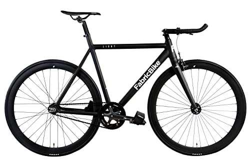 FabricBike- Bicicleta Fixed, Fixie, Single Speed, Cuadro y Horquilla Aluminio, Ruedas 28', 4 Colores, 3 Tallas, 9.45 kg Aprox. (Light Matte Black, M-54cm)
