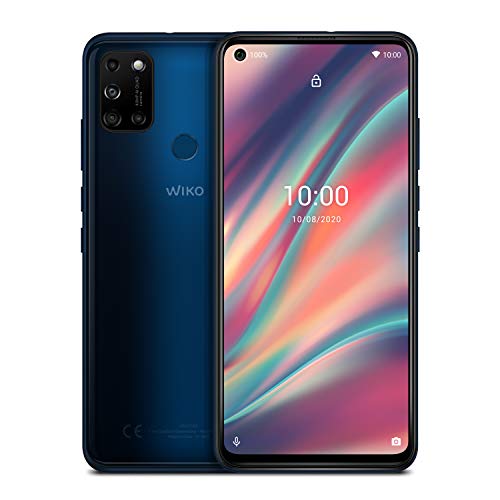 WIKO View5 - Smartphone de 6,55” HD+ IPS (Cámara cuádruple 48MP, 5000mAh de batería para 3’5 días de autonomía, 64GB de ROM, Octa Core) Midnight Blue