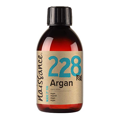 Naissance Aceite Vegetal de Argán de Marruecos n. º 228 – 250ml - Puro, natural, vegano, sin hexano y no OGM - Hidratación natural para el rostro, el cabello, la barba y las cutículas.